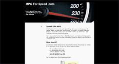Desktop Screenshot of mpgforspeed.com